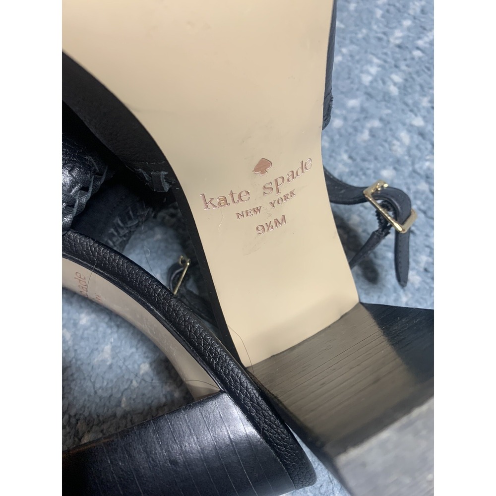 Kate Spade 9.5 Mallorca Block Heel Sandals Leather - Picture 5 of 5